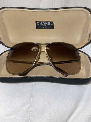 chanel 4127 c124 8g 68-10 125|VTG CHANEL Silver Metal Aviator Eyeglasses Made in Italy 4127 .